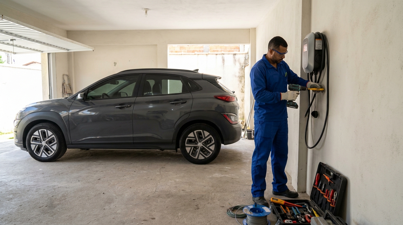 Instalacao de carregador de carro eletrico em Piracicaba‑SP