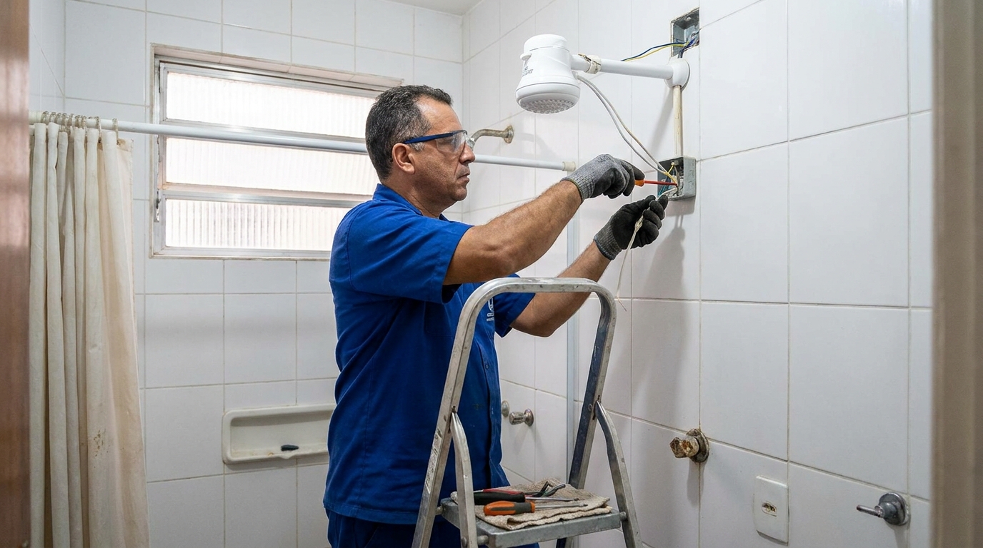 Instalacao de chuveiro eletrico em Piracicaba‑SP