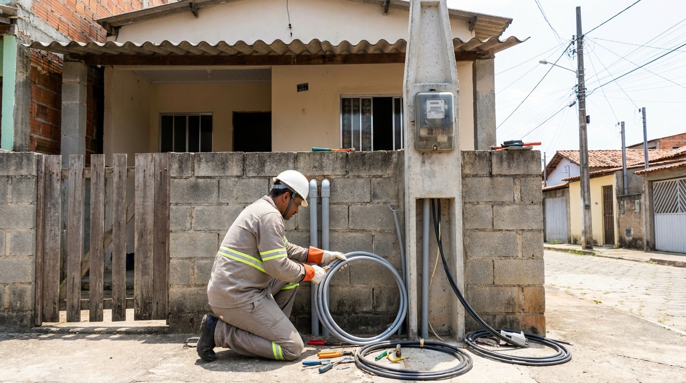Instalacao de padrao de energia residencial em Piracicaba‑SP