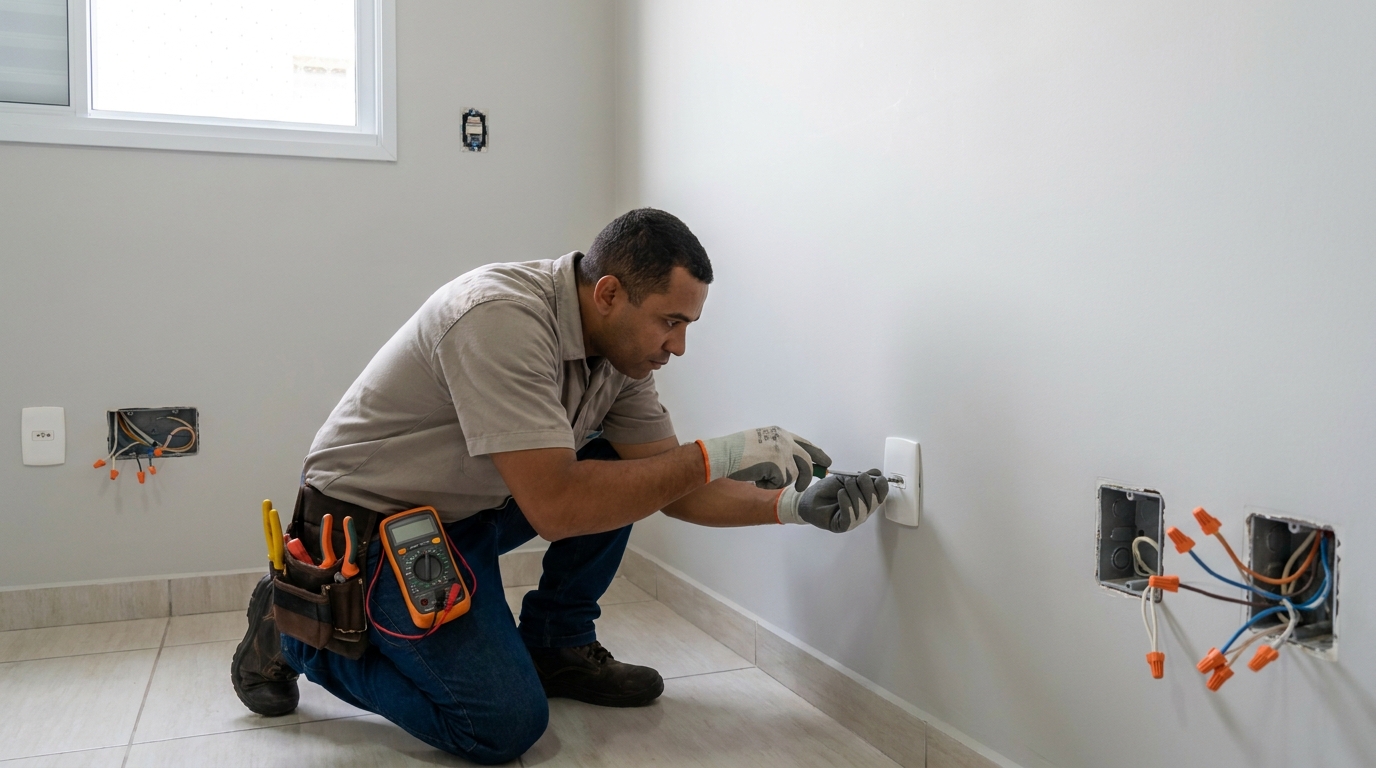 Instalacao de tomada e interruptor em Piracicaba‑SP