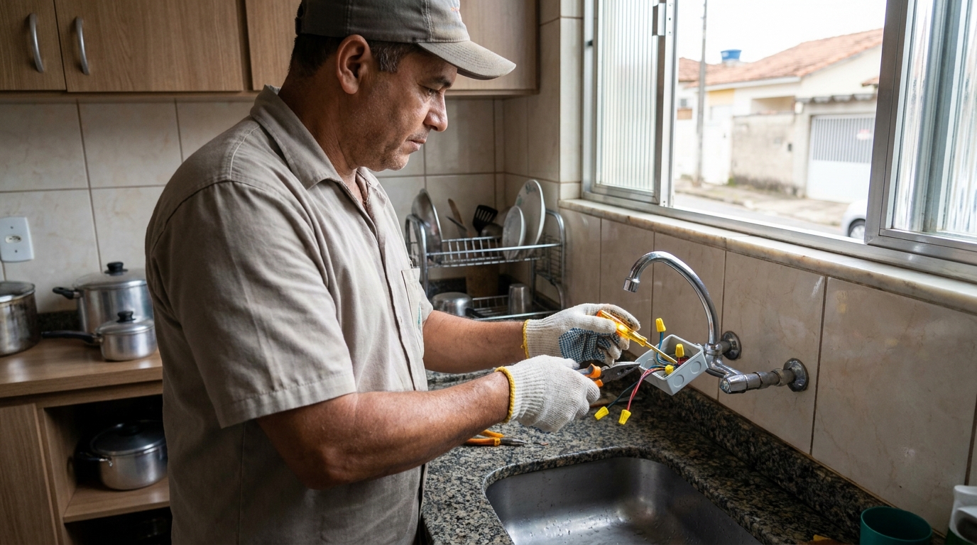 Instalacao de torneira eletrica profissional em Piracicaba‑SP